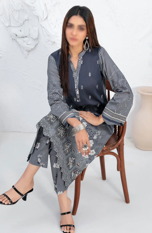Mehrin - Laserkari Embroidered Digital Printed 2pcs Collection By Tawakkal Fabrics - D 2099