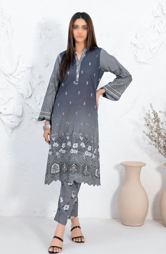 Mehrin - Laserkari Embroidered Digital Printed 2pcs Collection By Tawakkal Fabrics - D 2099