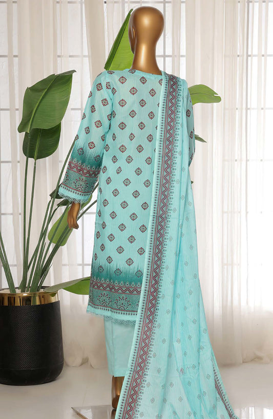 Sadabahar Printed Lawn Stitched 3 Piece Suit - D-20 - SDB25PLV3 - Blue - Summer Collection
