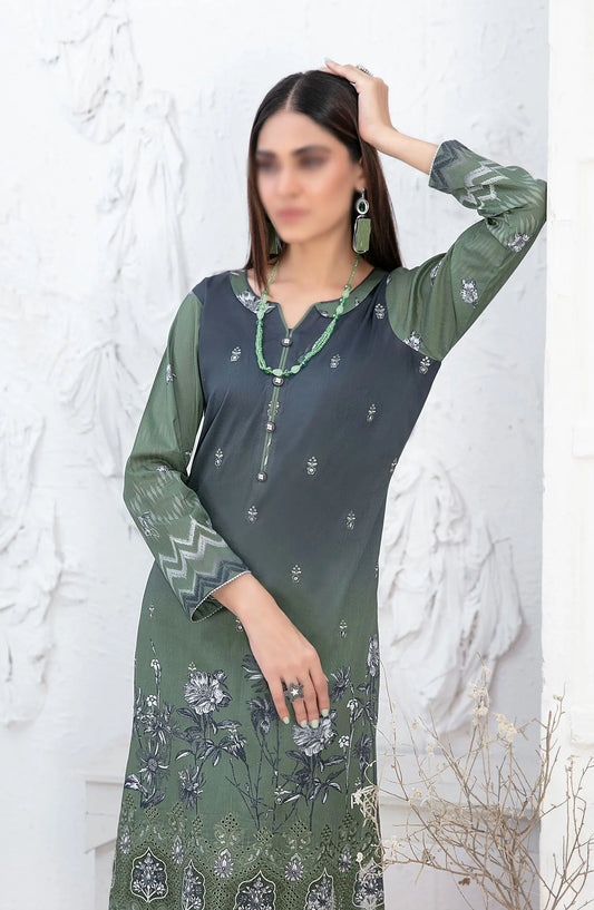 Mehrin - Laserkari Embroidered Digital Printed 2pcs Collection By Tawakkal Fabrics - D 2100