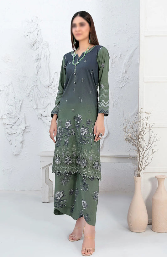 Mehrin - Laserkari Embroidered Digital Printed 2pcs Collection By Tawakkal Fabrics - D 2100