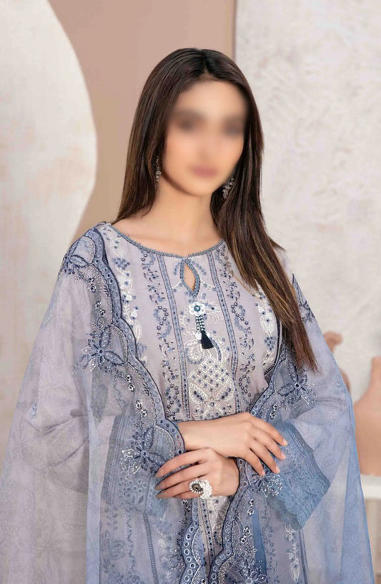 LEMA Fancy Heavy Embroidered Lawn Collection 2024 - D 2164