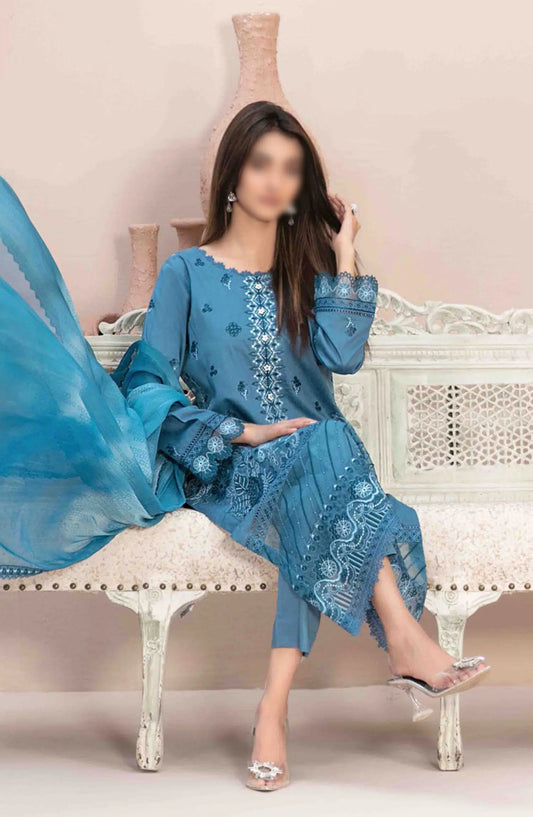 LEMA Fancy Heavy Embroidered Lawn Collection 2024 - D 2166
