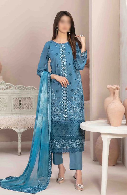 LEMA Fancy Heavy Embroidered Lawn Collection 2024 - D 2166