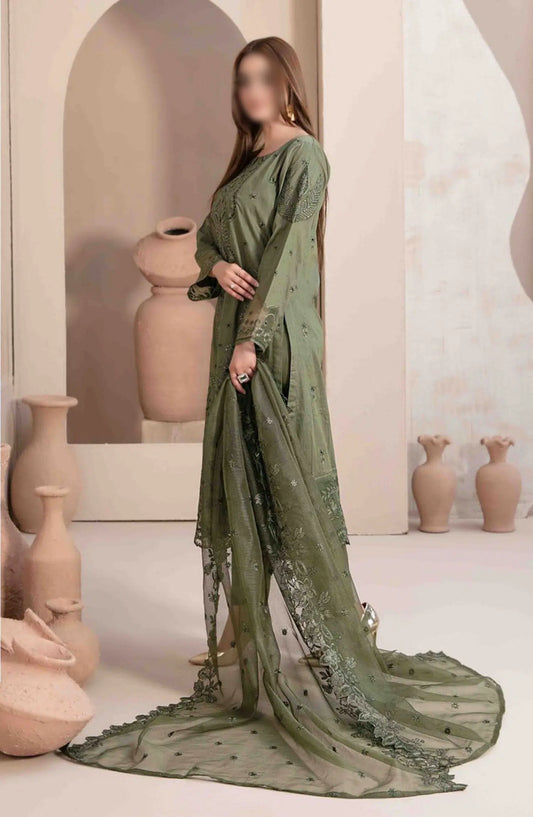 LEMA Fancy Heavy Embroidered Lawn Collection 2024 - D 2167