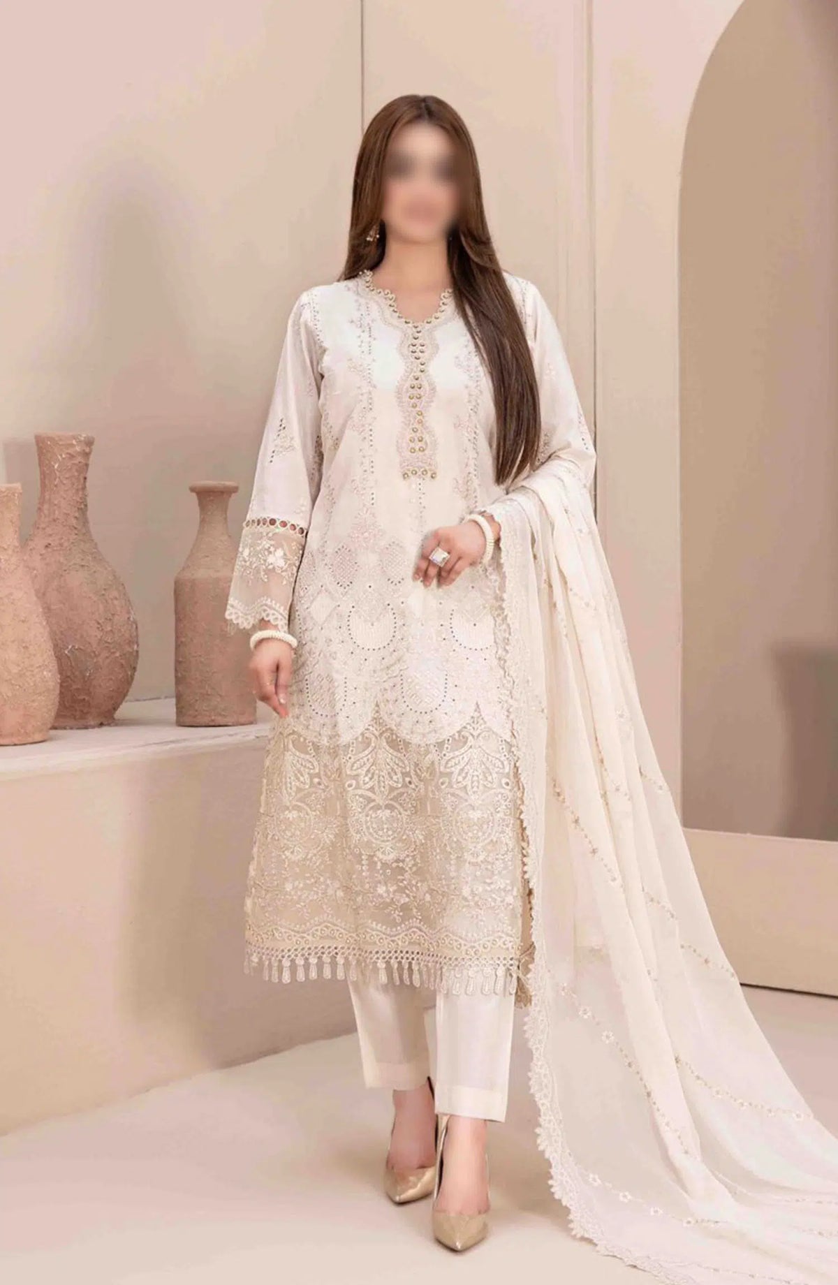 LEMA Fancy Heavy Embroidered Lawn Collection 2024 - D 2169