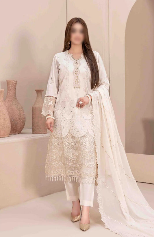 LEMA Fancy Heavy Embroidered Lawn Collection 2024 - D 2169