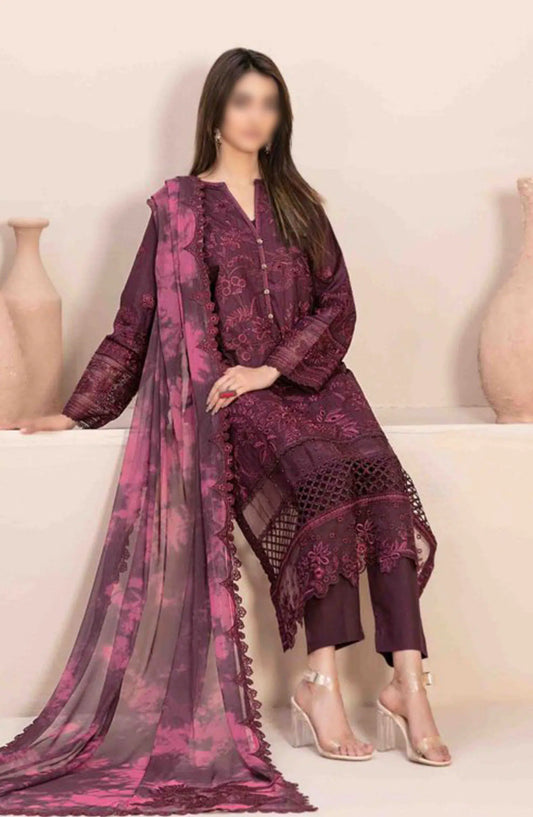 LEMA Fancy Heavy Embroidered Lawn Collection 2024 - D 2170