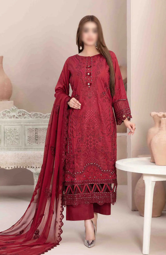LEMA Fancy Heavy Embroidered Lawn Collection 2024 - D 2171