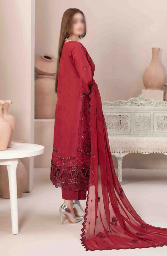 LEMA Fancy Heavy Embroidered Lawn Collection 2024 - D 2171