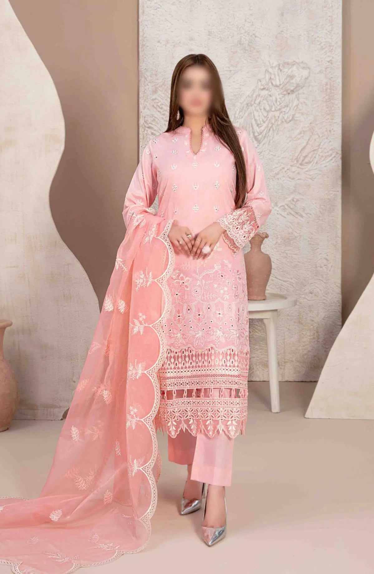 LEMA Fancy Heavy Embroidered Lawn Collection 2024 - D 2172