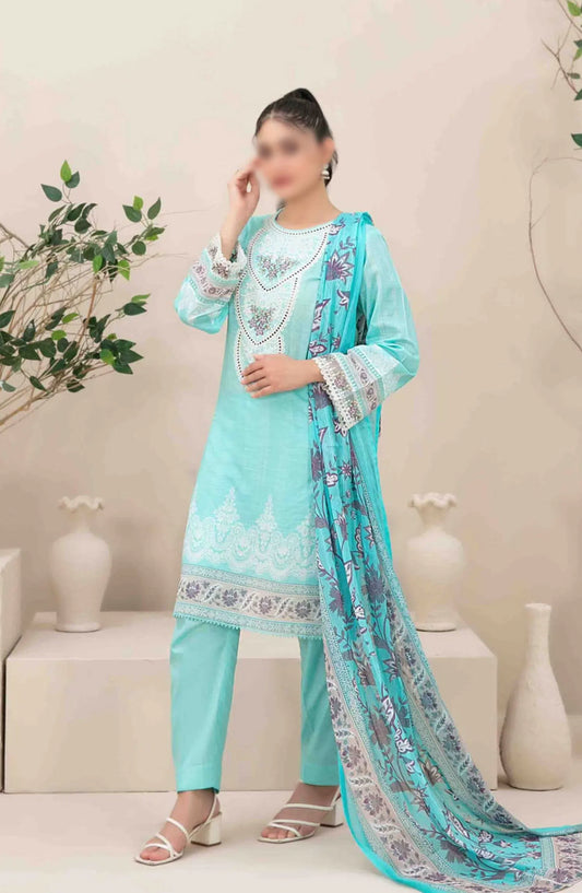 Ahava - Stitched Embroidered Digital Lawn Collection - D 2678
