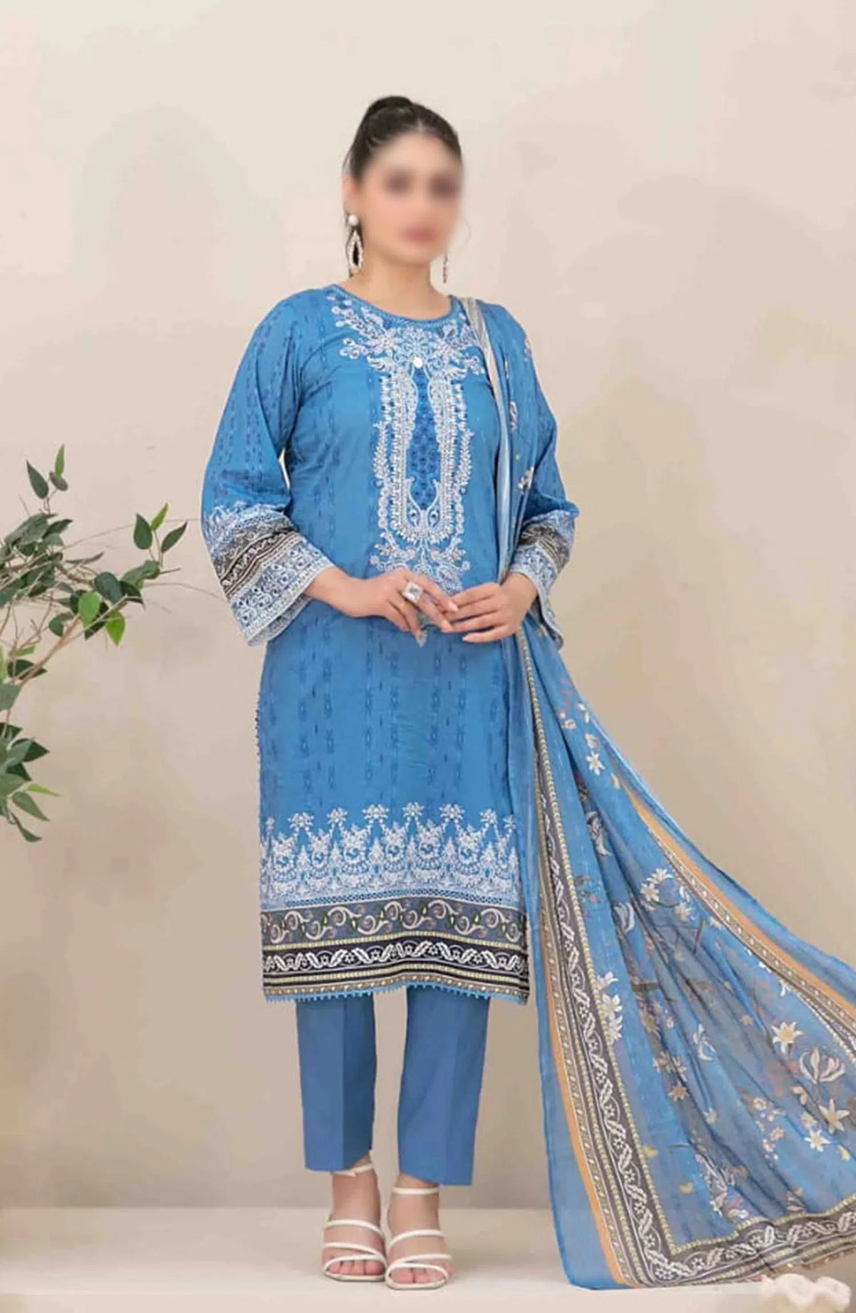 Ahava - Stitched Embroidered Digital Lawn Collection - D 2680