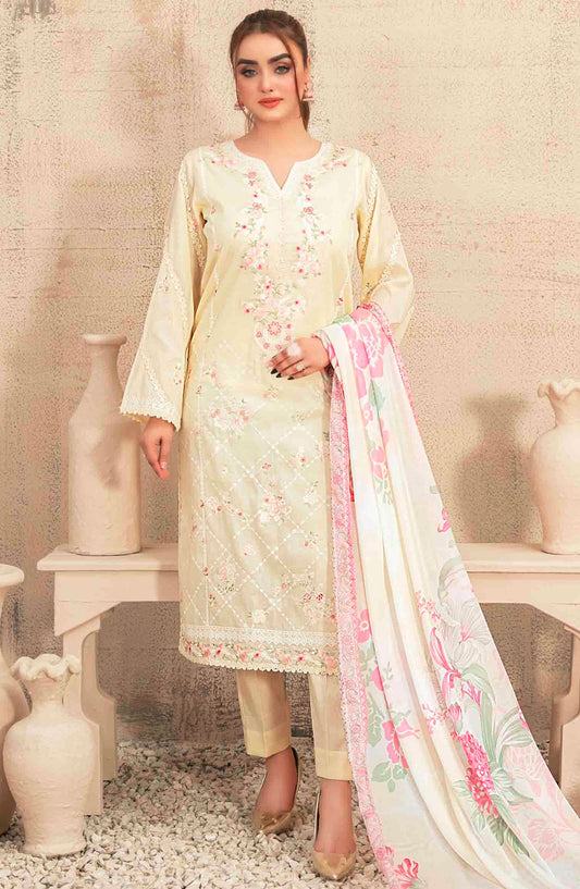 Despina by Tawakkal Fabrics Embroidered Lawn Stitched 3 Piece Suit - D-2833 - TF25D - Yellow - Summer Collection
