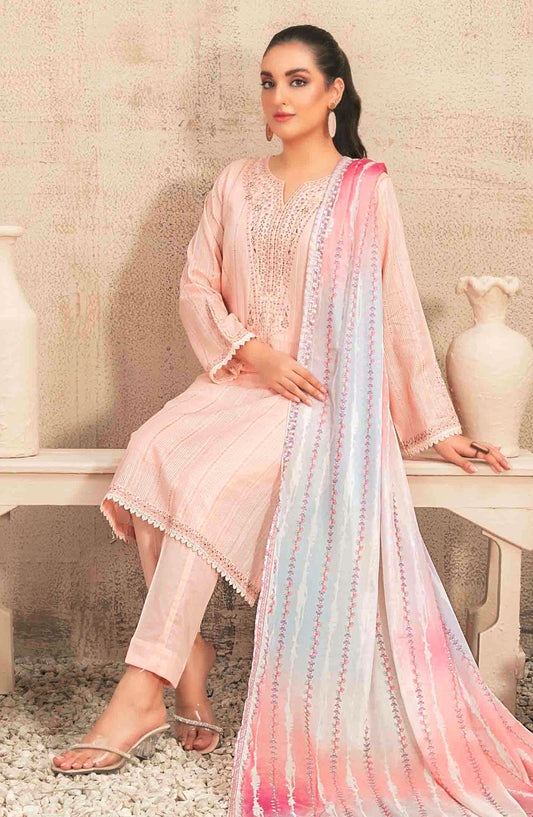 Despina by Tawakkal Fabrics Embroidered Lawn Stitched 3 Piece Suit - D-2835 - TF25D - Pink - Summer Collection
