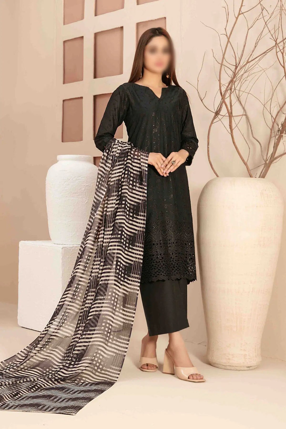 Daiba - Fancy Schiffli Lawn Collection - D 2877