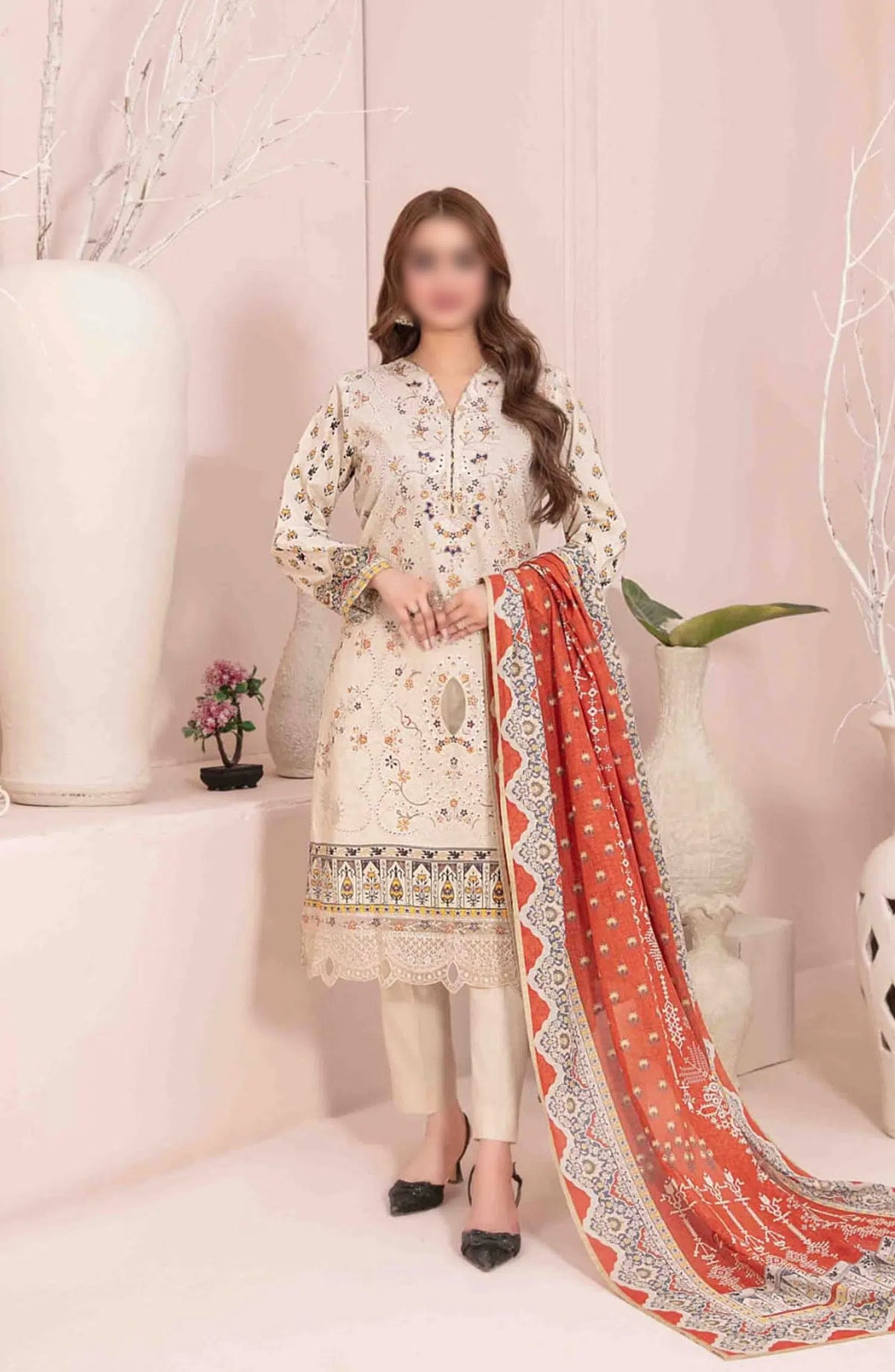 Sevil Vol I - Embroidered Digital Lawn Collection - D-2901