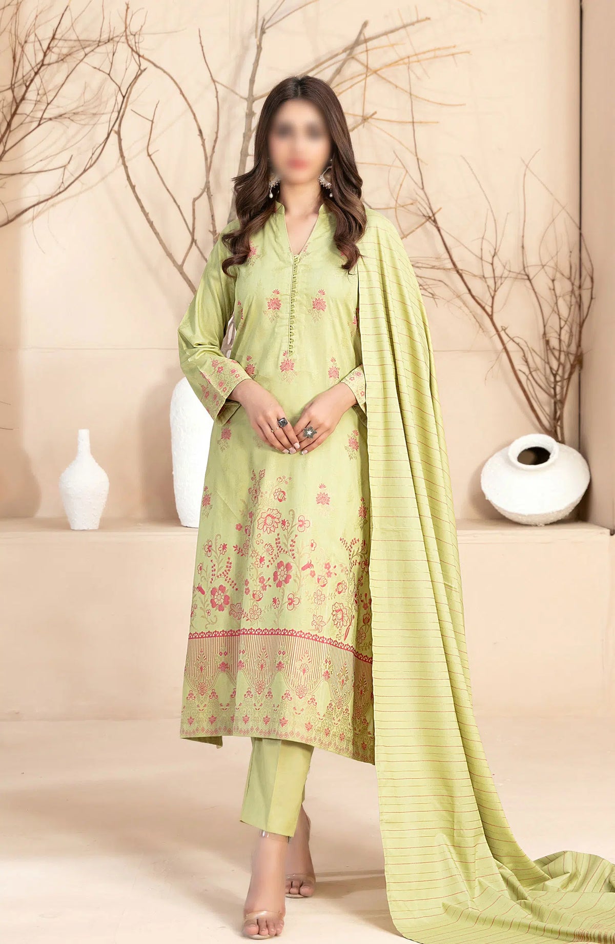 Vineeha - Lawn Double Color Banarsi 3pcs Collection 2024 - D 2937