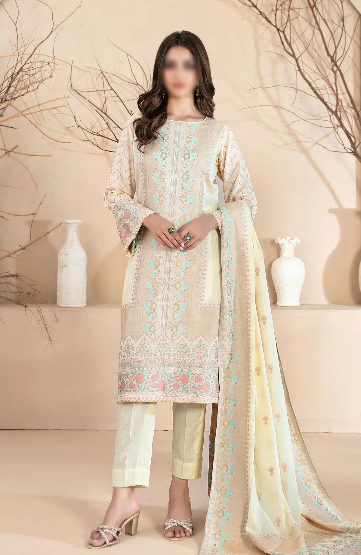 Vineeha - Lawn Double Color Banarsi 3pcs Collection 2024 - D 2943
