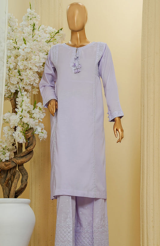 HZ Textile Embroidered Cotton Stitched 2 Piece Suit - D-2 - HZ25TNF - Purple - Festive Collection