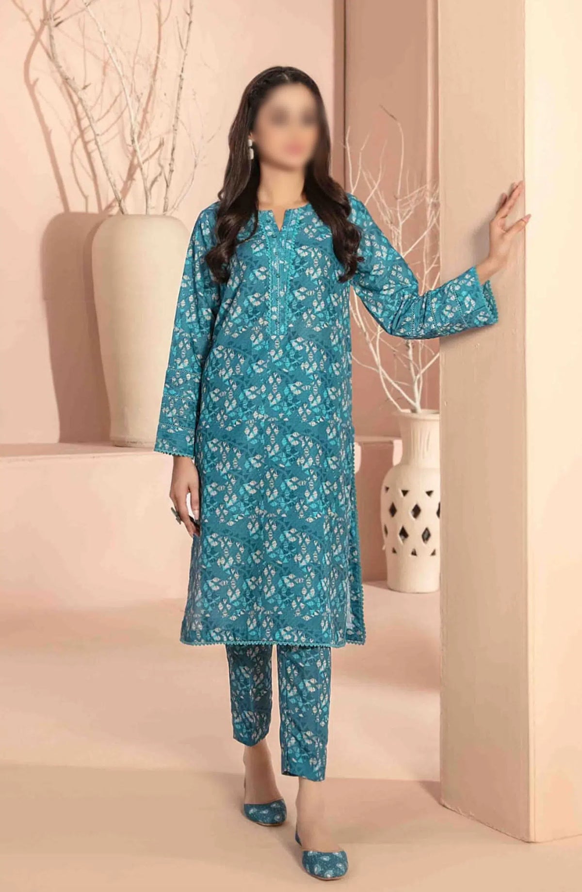 Anha - Stitched Digital Printed Swiss Collection - D 3218