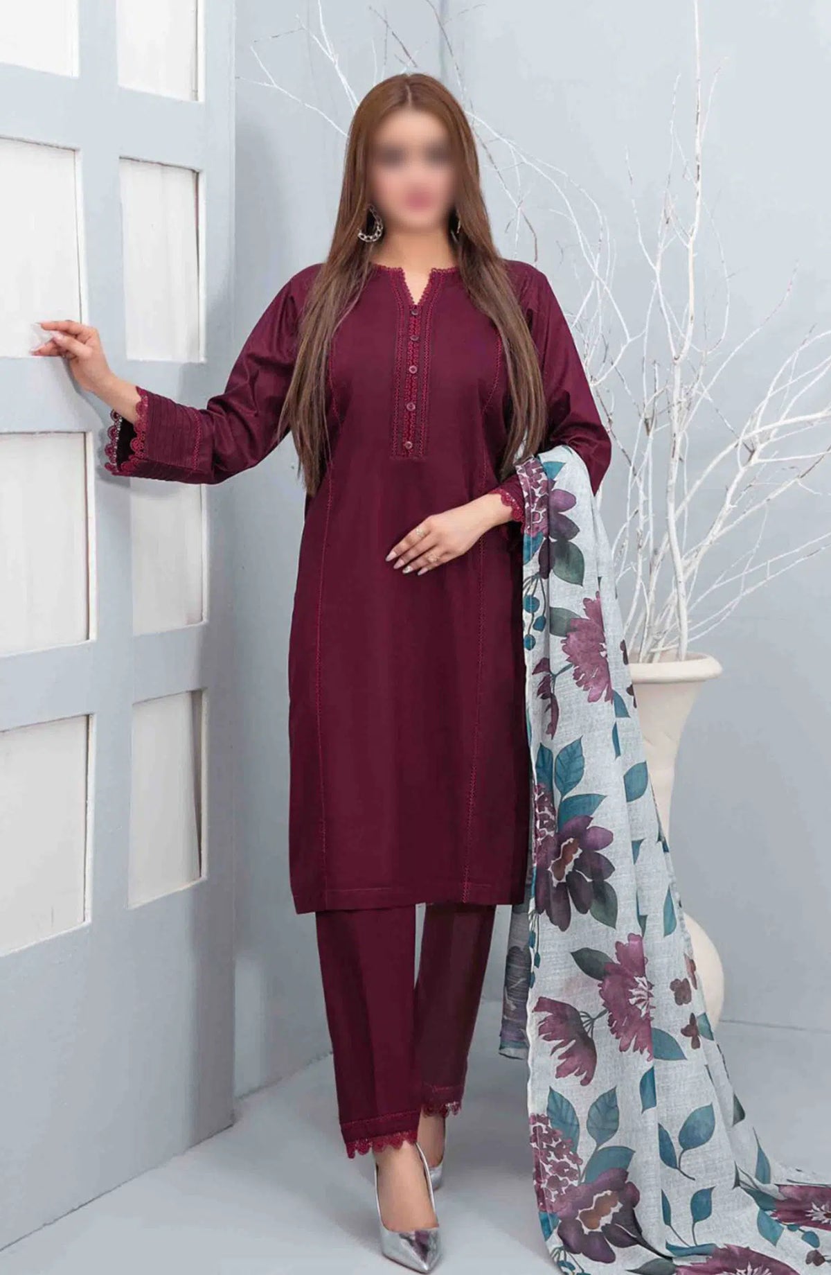 Berna - Stitched Cotton Solids 3pcs Collection - D 3334