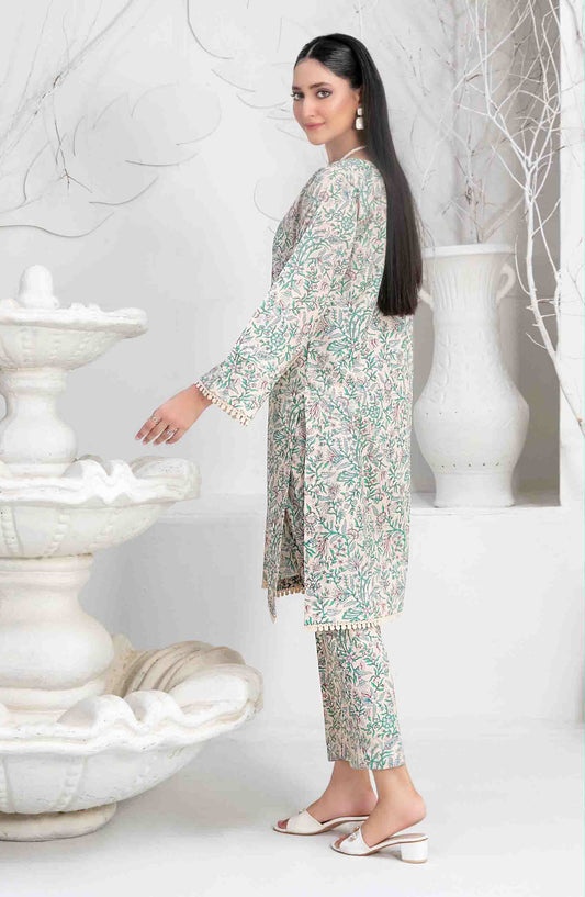 Aliyna by Tawakkal Fabrics Printed Cotton Stitched 2 Piece Suit - D-3337 - TF25ASL - Grey - Summer Collection