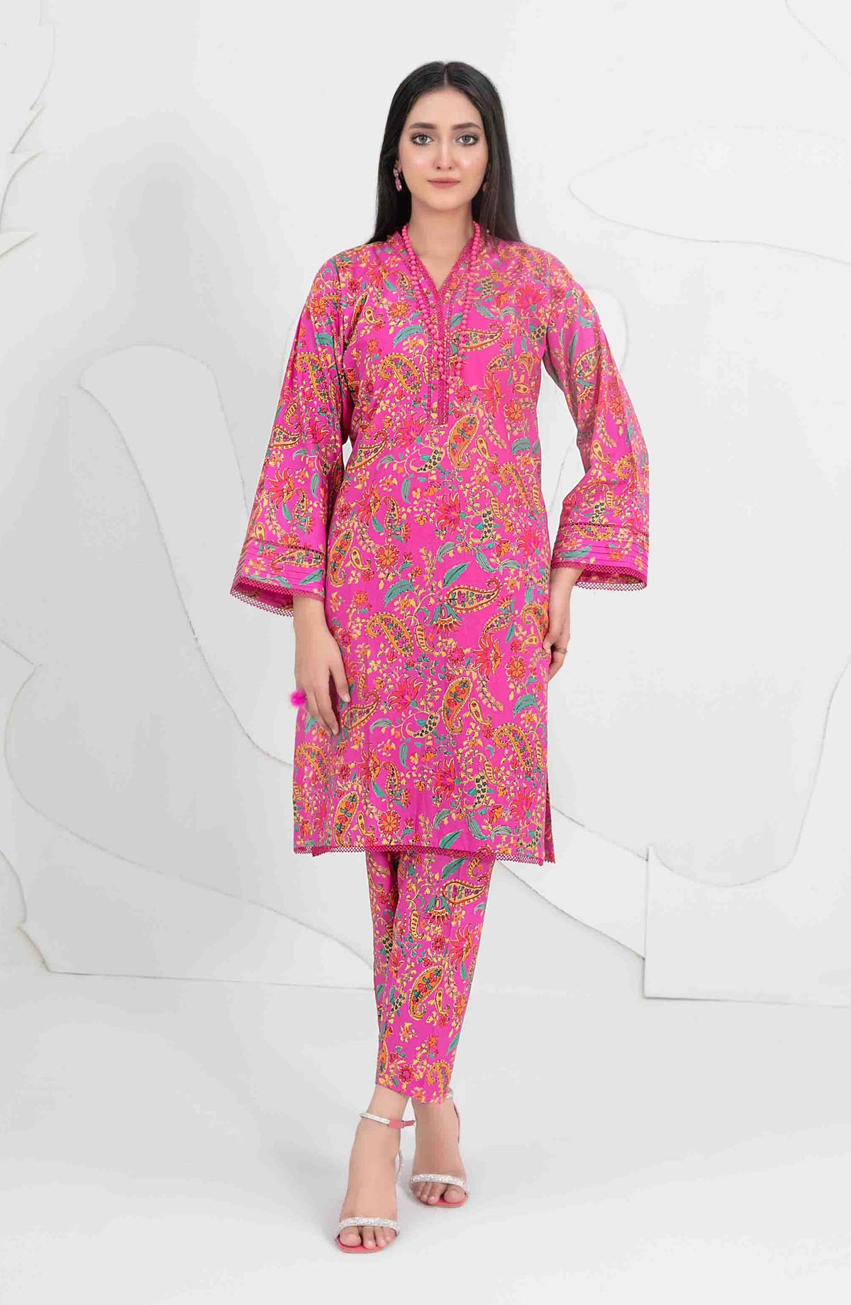 Aliyna by Tawakkal Fabrics Printed Cotton Stitched 2 Piece Suit - D-3341 - TF25ASL - Pink - Summer Collection