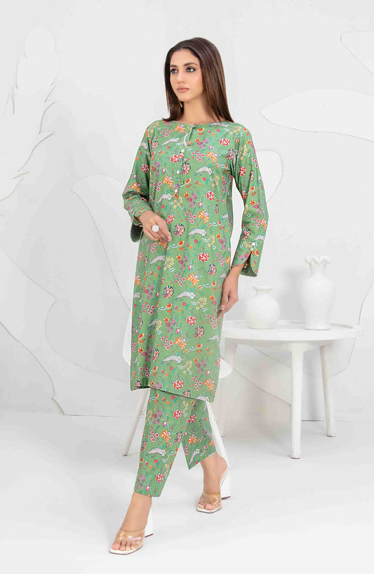 Aliyna by Tawakkal Fabrics Printed Cotton Stitched 2 Piece Suit - D-3342 - TF25ASL - Green - Summer Collection