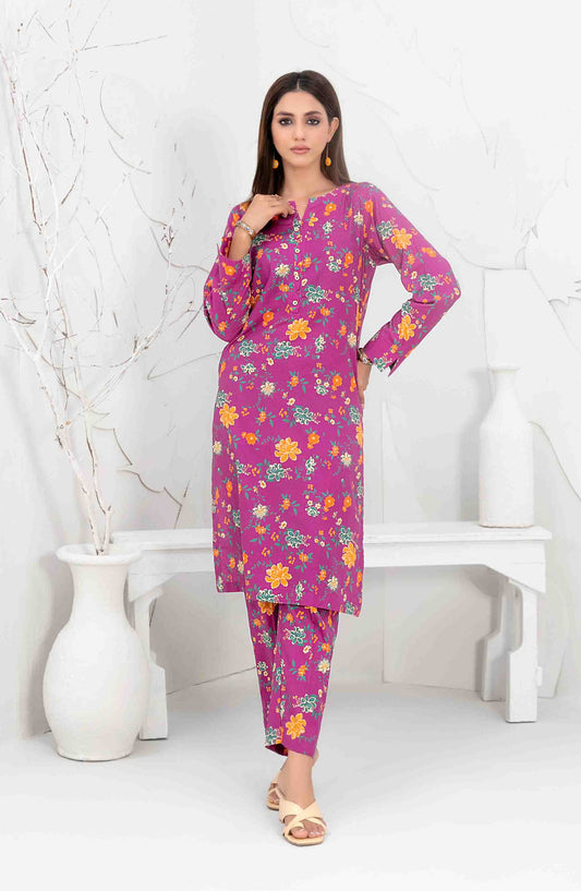 Aliyna by Tawakkal Fabrics Printed Cotton Stitched 2 Piece Suit - D-3344 - TF25ASL - Pink - Summer Collection