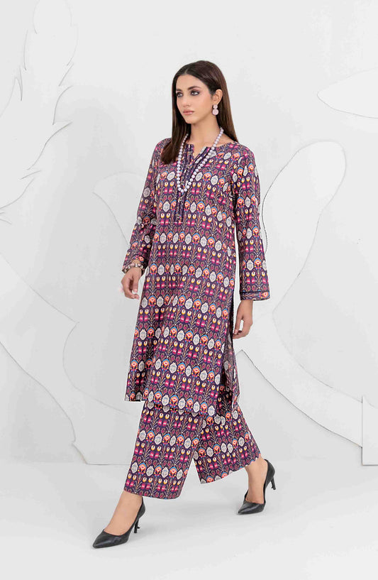 Aliyna by Tawakkal Fabrics Printed Cotton Stitched 2 Piece Suit - D-3346 - TF25ASL - Purple - Summer Collection