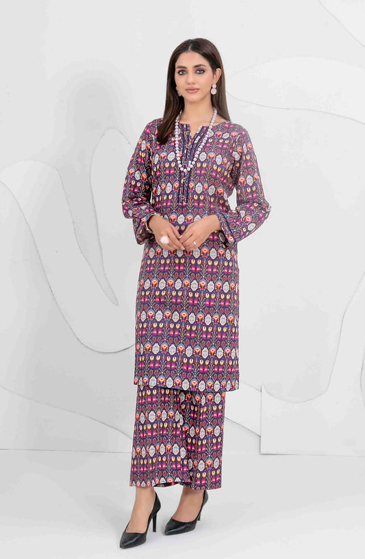 Aliyna by Tawakkal Fabrics Printed Cotton Stitched 2 Piece Suit - D-3346 - TF25ASL - Purple - Summer Collection