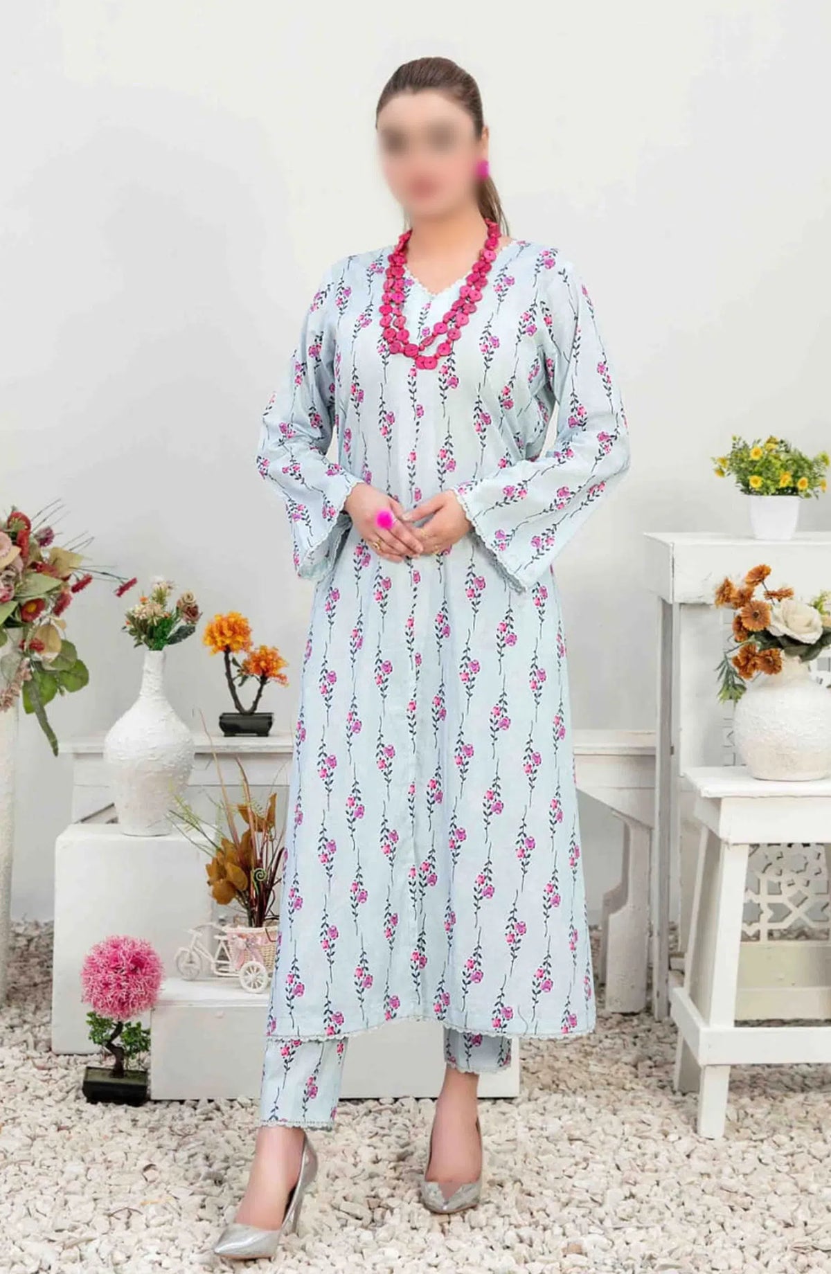 NADA Stitched Digital Printed Lawn 2-piece Collection 2024 - D-3379