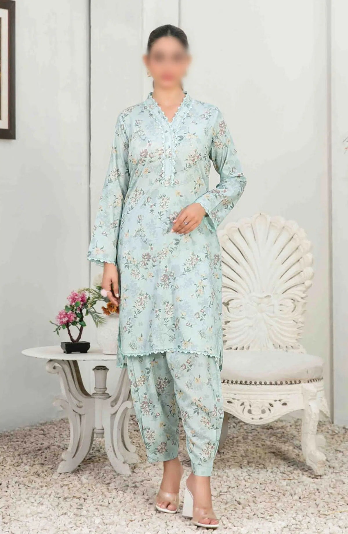 NADA Stitched Digital Printed Lawn 2-piece Collection 2024 - D-3383