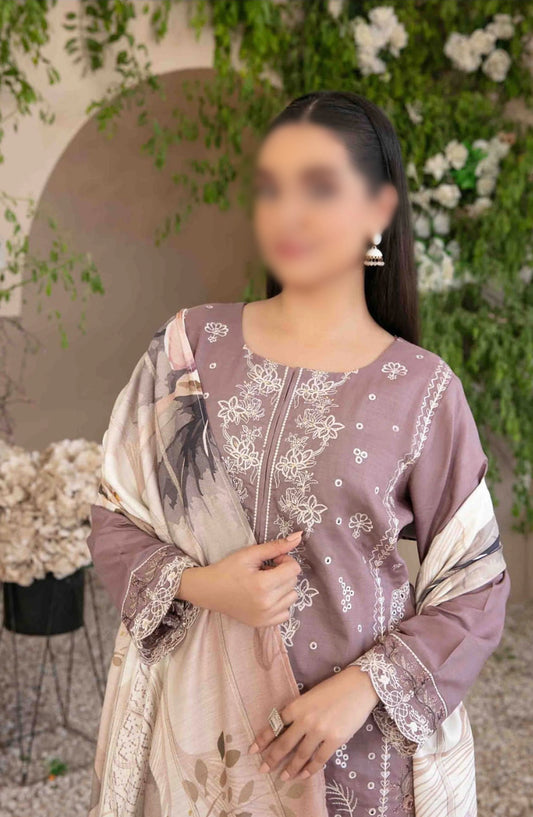 Dorsa - Embroidered Slub Viscose Collection - D 3715