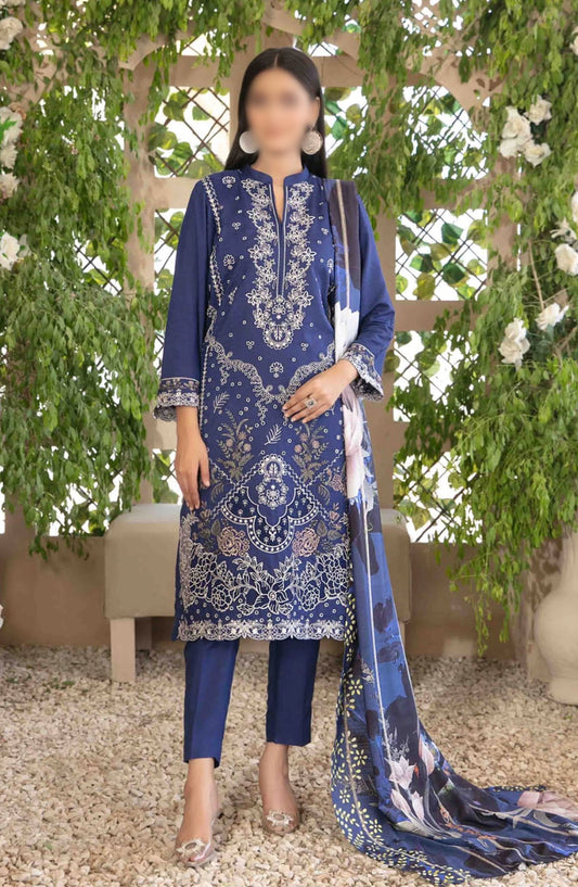 Dorsa - Embroidered Slub Viscose Collection - D 3716