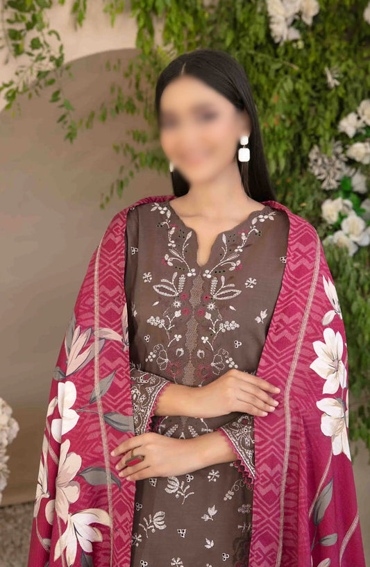 Dorsa - Embroidered Slub Viscose Collection - D 3717