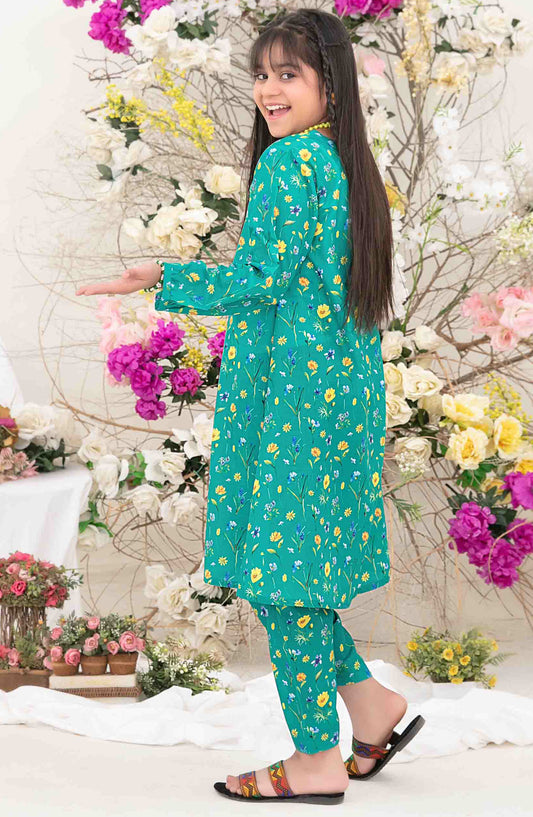 Nanhi Saheli by Tawakkal Fabrics Printed Stitched 2 Piece Suit - D-3814 - TF25NSV1 - Sea Green - Girls Collection