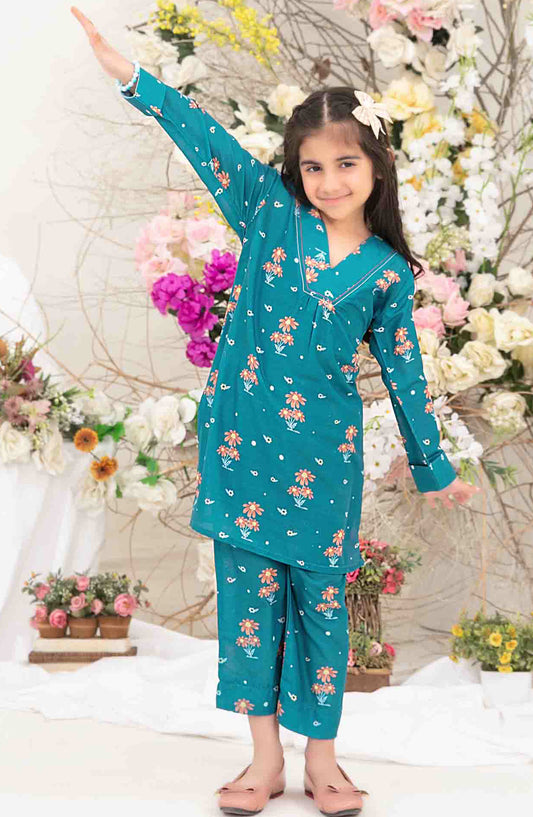 Nanhi Saheli by Tawakkal Fabrics Printed Stitched 2 Piece Suit - D-3815 - TF25NSV1 - Blue - Girls Collection