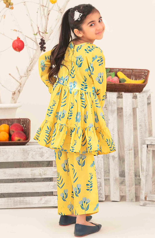 Nanhi Saheli by Tawakkal Fabrics Printed Stitched 2 Piece Suit - D-3816 - TF25NSV2 - Yellow - Girls Collection