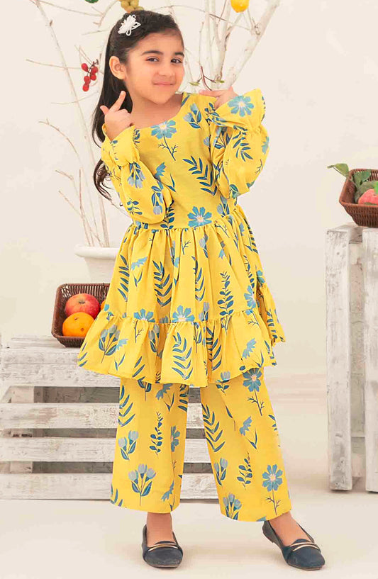 Nanhi Saheli by Tawakkal Fabrics Printed Stitched 2 Piece Suit - D-3816 - TF25NSV2 - Yellow - Girls Collection