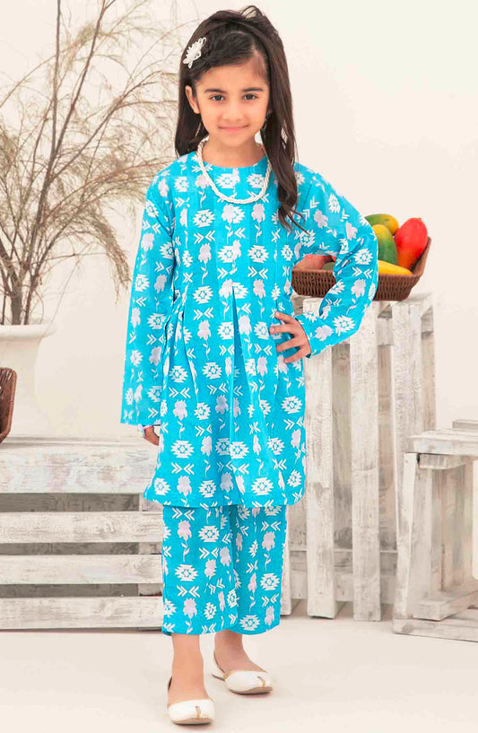 Nanhi Saheli by Tawakkal Fabrics Printed Stitched 2 Piece Suit - D-3817 - TF25NSV2 - Blue - Girls Collection