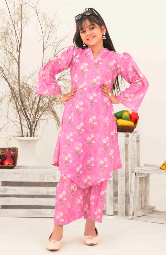 Nanhi Saheli by Tawakkal Fabrics Printed Stitched 2 Piece Suit - D-3818 - TF25NSV2 - Pink - Girls Collection