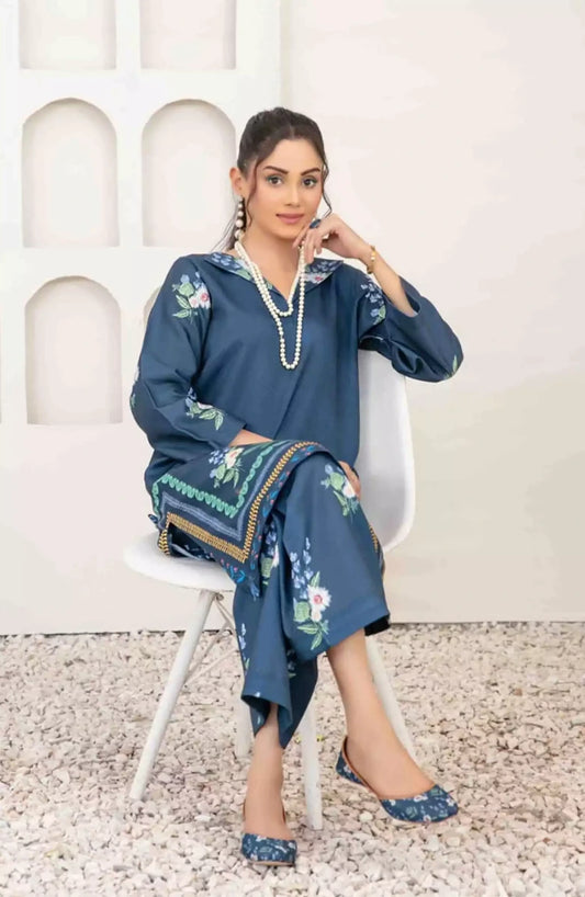 Muberra - Stitched Digital Printed Pashmina Twill with Khussa Collection 2024 - TF-D-3822