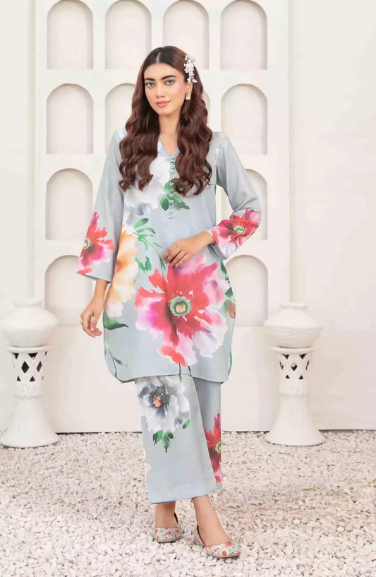 Muberra - Stitched Digital Printed Pashmina Twill with Khussa Collection 2024 - TF-D-3826