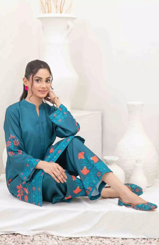 Muberra - Stitched Digital Printed Pashmina Twill with Khussa Collection 2024 - TF-D-3827