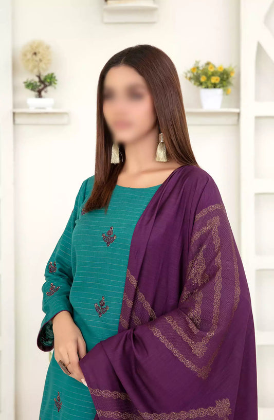 MEGARA - Fancy Stitched Embroidered Zari Khaddar Collection 2024 - D-3860
