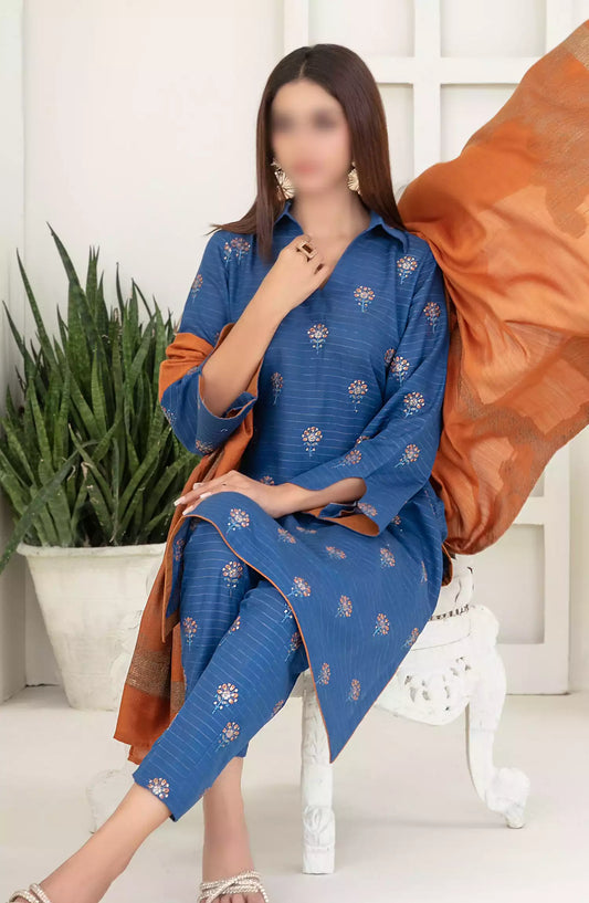 MEGARA - Fancy Stitched Embroidered Zari Khaddar Collection 2024 - D-3866