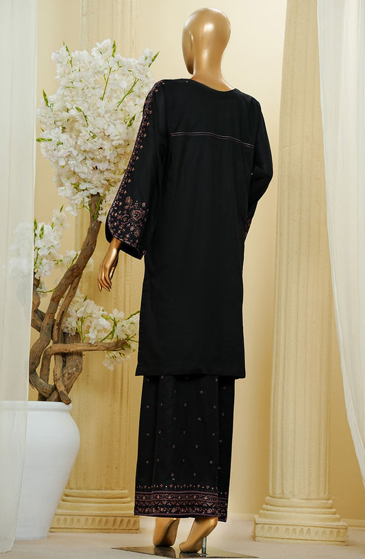 HZ Textile Embroidered Cotton Stitched 2 Piece Suit - D-3 - HZ25TNF - Black - Festive Collection