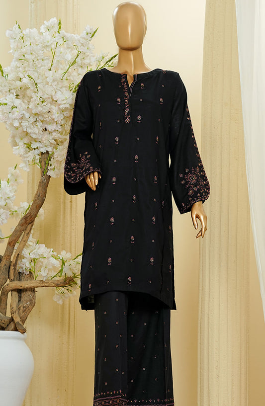 HZ Textile Embroidered Cotton Stitched 2 Piece Suit - D-3 - HZ25TNF - Black - Festive Collection